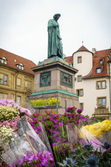 Flower Market on Schillerplatz Stuttgart Germany