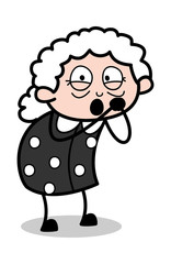 Cheering - Old Cartoon Granny Vector Illustration