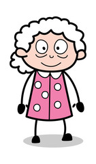 Surprised - Old Cartoon Granny Vector Illustration