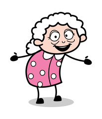 Showing - Old Cartoon Granny Vector Illustration