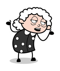 Fototapeta premium Unknown - Old Cartoon Granny Vector Illustration