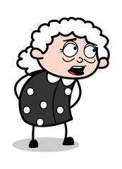Discussing - Old Cartoon Granny Vector Illustration