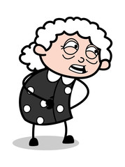 Cunning - Old Cartoon Granny Vector Illustration