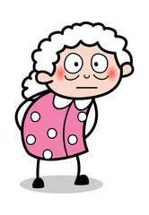 Hitted Face - Old Cartoon Granny Vector Illustration