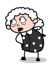 Talking - Old Cartoon Granny Vector Illustration