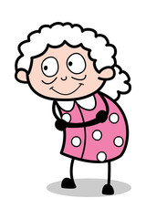 Sober - Old Cartoon Granny Vector Illustration