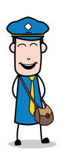 Laughter - Postman Cartoon Courier Guy Vector Illustration
