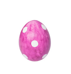 Purple easter egg isolated on white background
