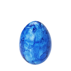 Blue easter egg isolated on white background