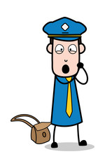 Loving Expression - Postman Cartoon Courier Guy Vector Illustration