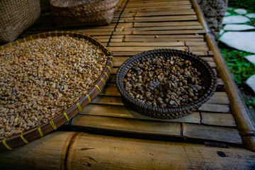 Luwak coffee beans in a basket