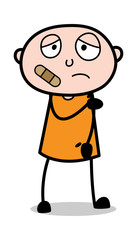 Bandage on Face - Cartoon thief criminal Guy Vector Illustration