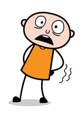 Backache - Cartoon thief criminal Guy Vector Illustration