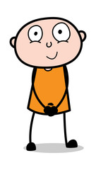 Hopeful Expression - Cartoon thief criminal Guy Vector Illustration