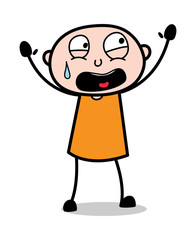 Screaming in Fear - Cartoon thief criminal Guy Vector Illustration