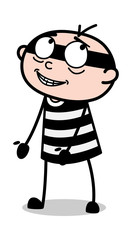 Surrender - Cartoon thief criminal Guy Vector Illustration