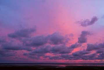 sunset over the lake