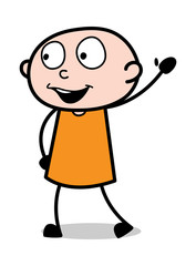 Hello Gesture - Cartoon thief criminal Guy Vector Illustration