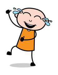 Laughing on Funny Joke - Cartoon thief criminal Guy Vector Illustration