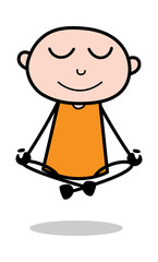 Meditating - Cartoon thief criminal Guy Vector Illustration