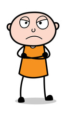 Angry Mood - Cartoon thief criminal Guy Vector Illustration