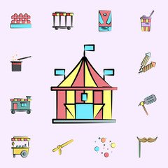 circus tent colored icon. circus icons universal set for web and mobile