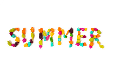 Fototapeta na wymiar The photo of summer word for web background or tourist invitation.