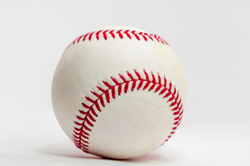 White baseball on white background