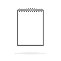 Open notebook with white page