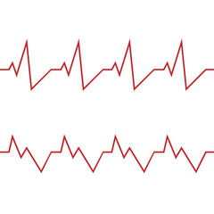 Red heartbeat icon. Vector illustration. Heartbeat sign in flat design.
