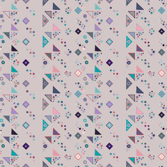 Seamless vector geometrical pattern with hand drawn decorative elements Graphic abstract design, drawing illustration. Print for fabric, textil, wallpaper, wrapping packaging Doddle style