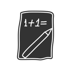 mathematical exercise on a sheet sketch icon. Element of Education for mobile concept and web apps icon. Glyph, flat icon for website design and development, app development