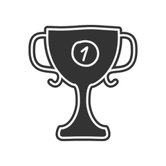 cup for first place sketch icon. Element of Education for mobile concept and web apps icon. Glyph, flat icon for website design and development, app development