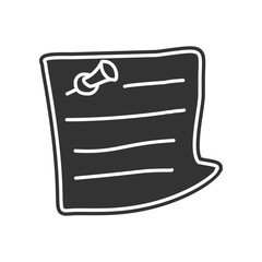 piece of paper with a pin sketch icon. Element of Education for mobile concept and web apps icon. Glyph, flat icon for website design and development, app development