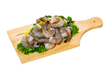 Large Raw Shrimp Isolated on White background. Selective focus.