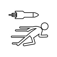 Obraz premium bullet man icon. Element of hero for mobile concept and web apps icon. Outline, thin line icon for website design and development, app development
