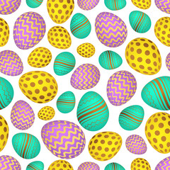 Seamless pattern with colorful Easter eggs