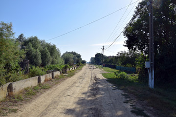 Country road in Gorgova village. Danube Delta, Romania.