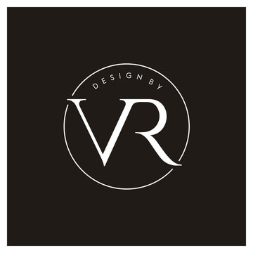 Circular luxury elegant initials RV VR monogram V and R logo design