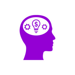 business, develop,setting, innovation, creative idea management dark violet color icon