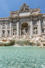 Fototapeta na wymiar Trevi Fountain (Fontana di Trevi) in city of Rome, Italy