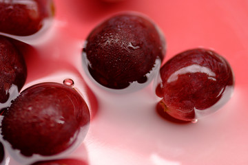 Close up of fresh cherry berries photographed in daylight conditions