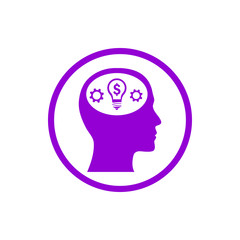 business, develop,setting, innovation, creative idea management dark violet color icon