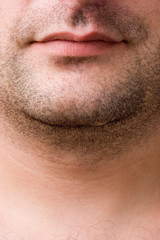 CLose-up of a man's mouth and chin