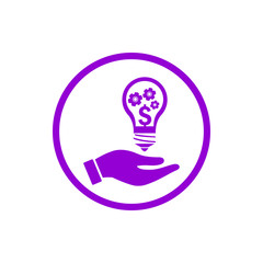 business, develop,setting, innovation, creative idea management dark violet color icon