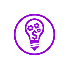 business, develop,setting, innovation, creative idea management dark violet color icon
