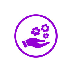 business, develop,setting, innovation, creative idea management dark violet color icon
