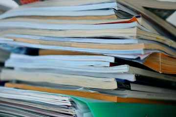 documents in the stack macro, blurred background