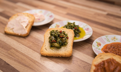 Serving toast with pate