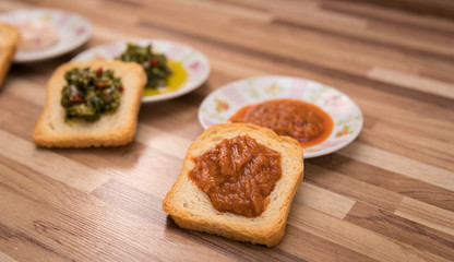 Serving toast with pate